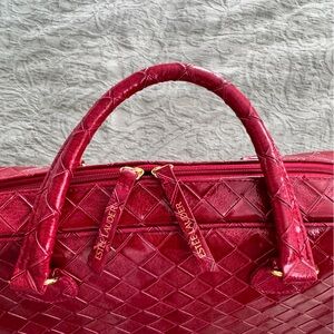 Estee Lauder Quilted Red Cosmetic Bag